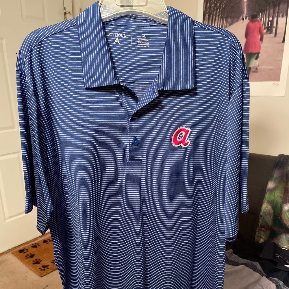 Atlanta Braves Antigua Polo Royal Blue XL